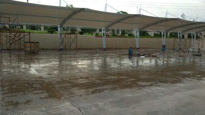 燁興-韶關(guān)南雄膜結(jié)構(gòu)車棚遮陽棚項目