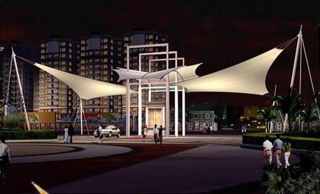 【膜結(jié)構崗亭廠家】膜結(jié)構小區(qū)崗亭保安入口雨棚